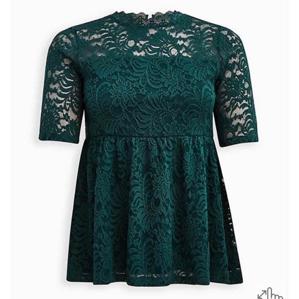 ✨ Torrid Lace Green Babydoll Top ✨